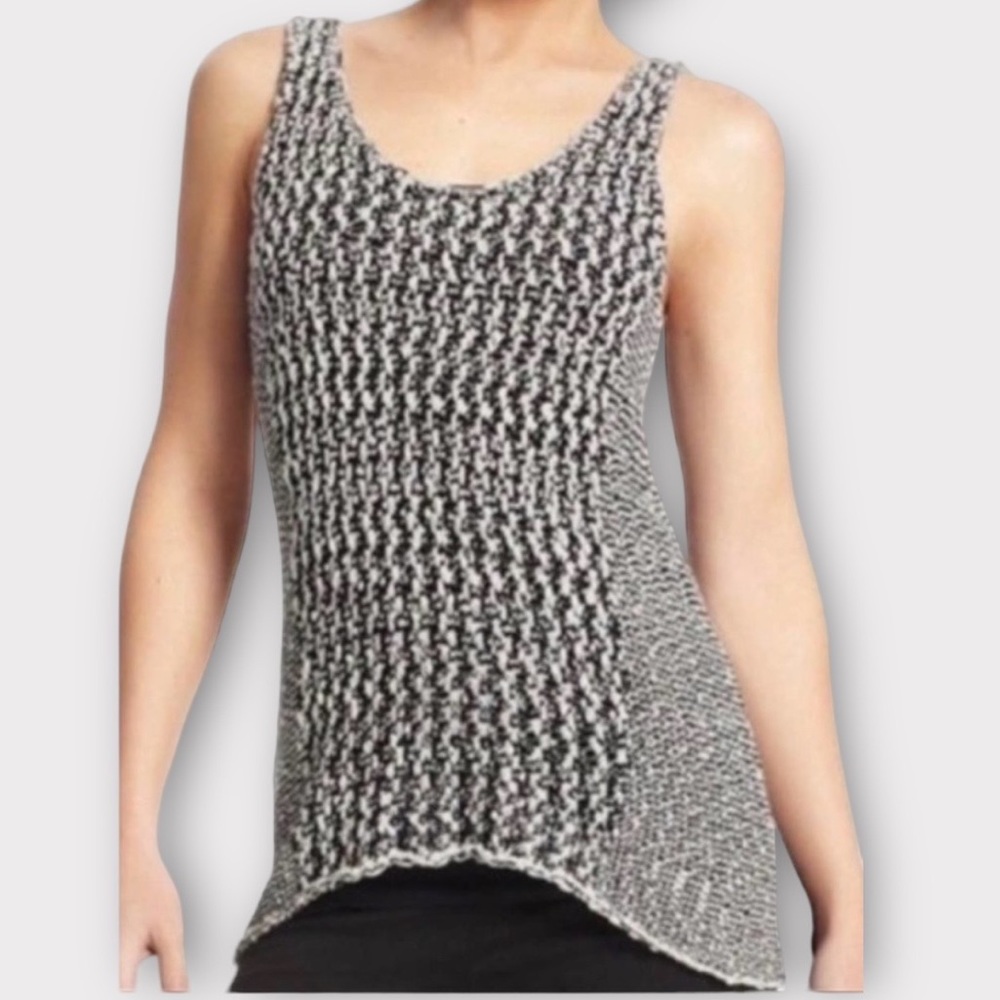 CAbi Women’s Sweater Tank Medium Tape Yarn Sleeveless 100% Cotton Casual
